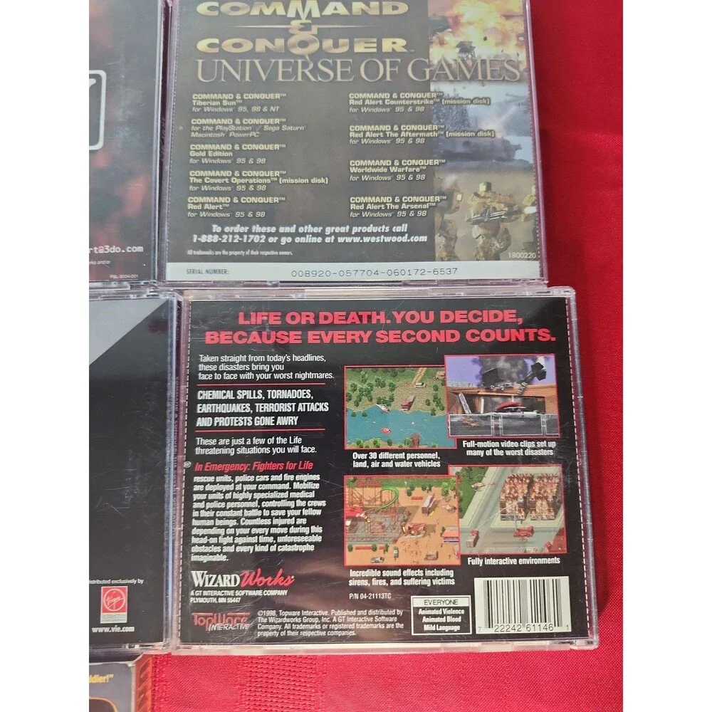 Vintage PC Game Lot of 6 Retro 90s 2000s Big Box Jewel Case Command Conquer Myst